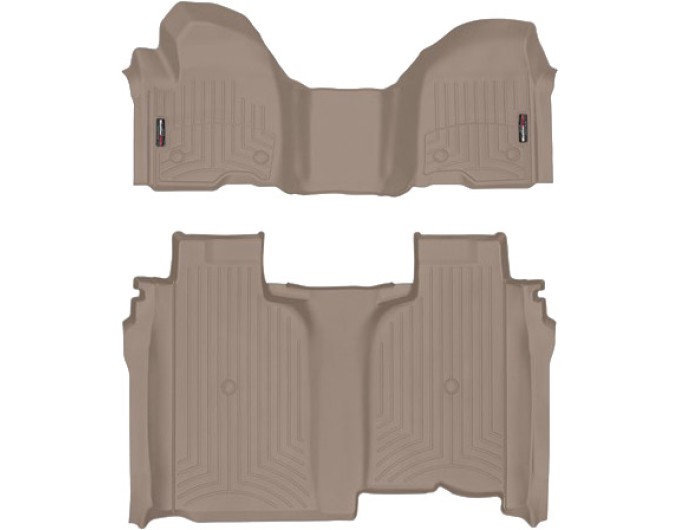 Коврики WeatherTech Beige для Chevrolet Silverado (mkIV); GMC Sierra (mkV)(crew cab)(1 row bench)(no storage under 2 row) 2019→, цена: 15 686 грн.