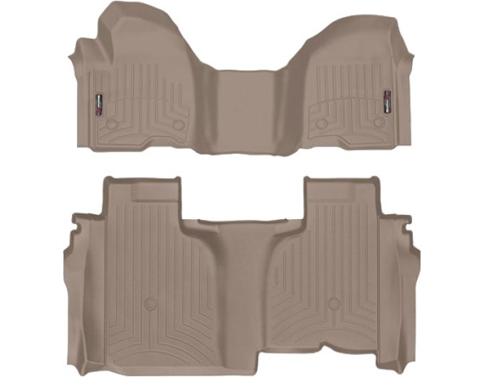 Коврики WeatherTech Beige для Chevrolet Silverado (mkIV); GMC Sierra (mkV)(double cab)(1 row bench)(no storage under 2 row) 2019→, цена: 15 686 грн.