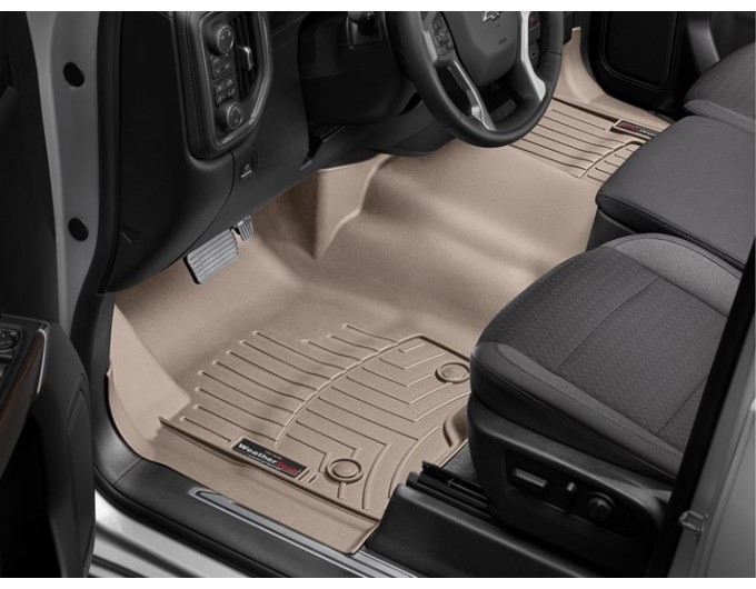 Коврики WeatherTech Beige для Chevrolet Silverado (mkIV); GMC Sierra (mkV)(double cab)(1 row bench seats)(with storage under 2 row) 2019→, цена: 15 243 грн.