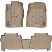 Коврики WeatherTech Beige для Kia Mohave/Borrego (mkI)(1-2 row) 2008-2018