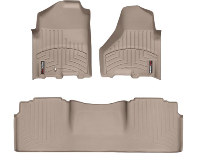 Коврики WeatherTech Beige для Dodge Ram (mkIV)(mega cab)(1 fixing hook)(with Full Lenght Console)(no PTO Kit)( 2009-2012, цена: 11 709 грн.