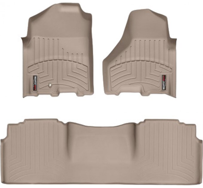 Коврики Weathertech Beige для Dodge Ram (mega cab)(mkIV)(1 fixing hook)(with Full Lenght Console)(no PTO Kit)( 2009-2012, ціна: 10 986 грн.