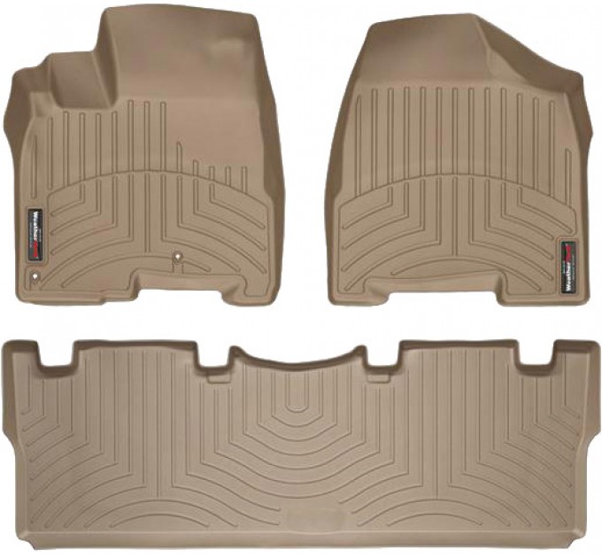 Коврики Weathertech Beige для Toyota Sienna (mkII)(1-2 row)(1 row 2pcs.) 2003-2009, ціна: 10 986 грн.