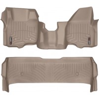 Коврики Weathertech Beige для Ford Super Duty (double cab)(mkIII)(no 4x4 shifter)(1 row - 1pc.)(no dead pedal) 2011-2012 automatic