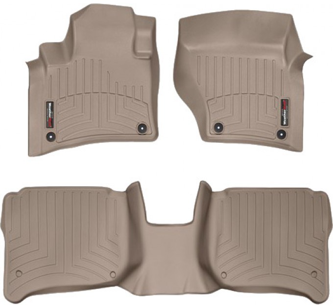 Коврики Weathertech Beige для Volkswagen Touareg; Porsche Cayenne (mkII)(4 zone climate) 2013-2018, ціна: 10 986 грн.