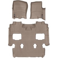 Коврики Weathertech Beige для Ford Expedition; Lincoln Navigator (mkIII)(1-2-3 row)(2 row bucket seats) 2011-2017
