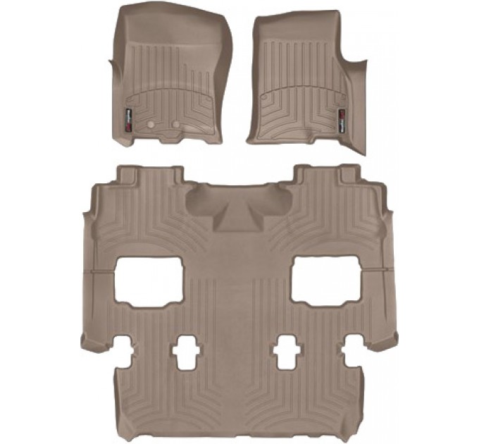 Коврики WeatherTech Beige для Ford Expedition; Lincoln Navigator (mkIII)(1-2-3 row)(2 row bucket seats) 2011-2017, цена: 12 640 грн.