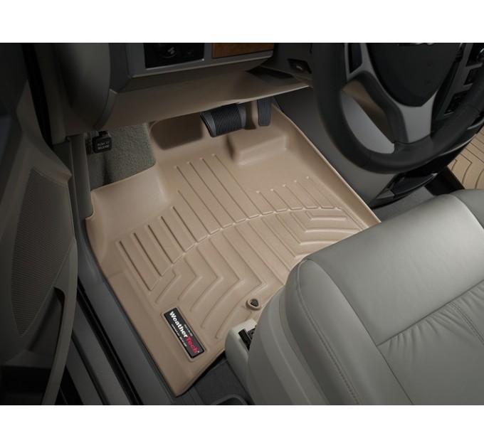 Коврики Weathertech Beige для Chrysler Town & Country (mkV); Volkswagen Routan (mkI)(1-2 row)(with super console)(2 row luxury bucket seats) 2011-2016, ціна: 10 986 грн.