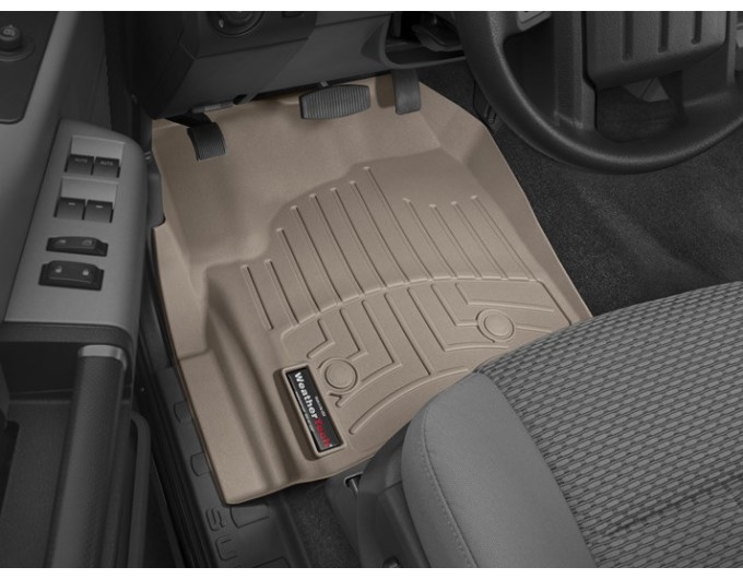 Коврики Weathertech Beige для Ford Super Duty (extended & double cab)(mkIII)(no 4x4 shifter)(raised dead pedal)(2 pcs.)(1 row) 2012-2016 automatic, ціна: 6 625 грн.