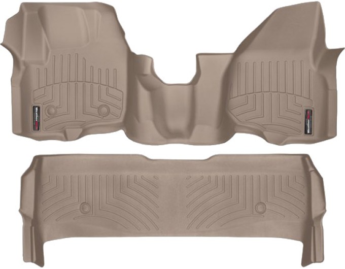 Коврики WeatherTech Beige для Ford Super Duty (mkIII)(double cab)(no 4x4 shifter)(1 row - 1pc.)(raised dead pedal) 2012-2016 automatic, цена: 15 243 грн.