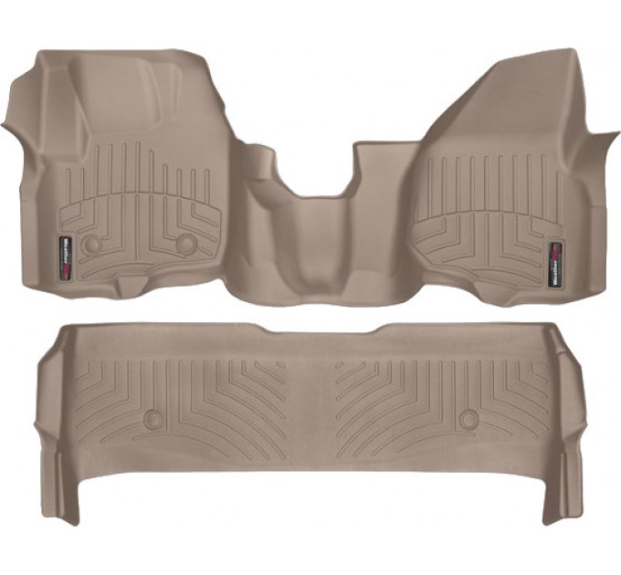 Коврики WeatherTech Beige для Ford Super Duty (mkIII)(double cab)(no 4x4 shifter)(1 row - 1pc.)(raised dead pedal) 2012-2016 automatic, цена: 14 302 грн.