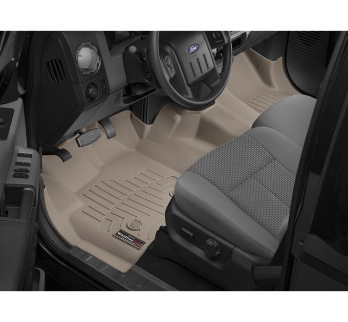 Коврики WeatherTech Beige для Ford Super Duty (mkIII)(extended & double cab)(no 4x4 shifter)(raised dead pedal)(1 pc.)(1 row) 2012-2016 automatic, цена: 7 878 грн.