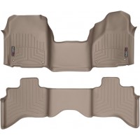 Коврики Weathertech Beige для Dodge Ram (quad cab)(mkIV)(4 fixing hooks)(no 4x4 shifter)(with Armrest Console) 2012-2018