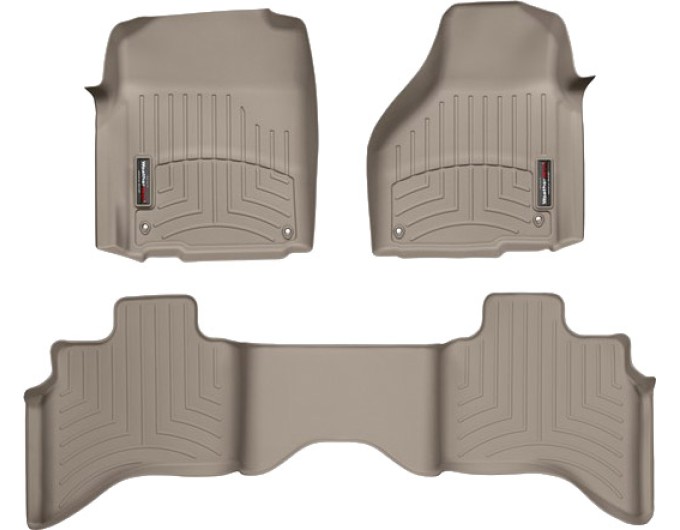Коврики WeatherTech Beige для Dodge Ram (mkIV)(quad cab)(4 fixing hooks)(with Full Lenght Console) 2012-2018, цена: 13 915 грн.