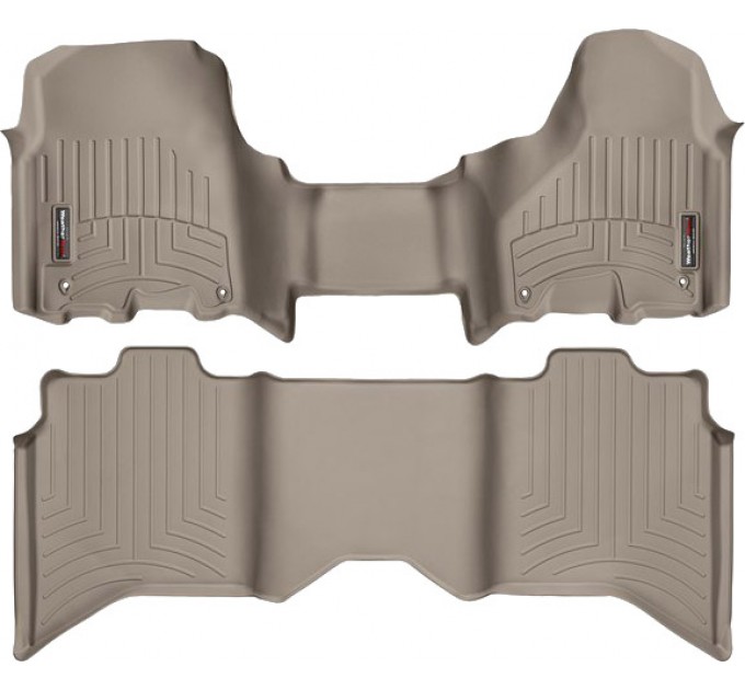 Коврики WeatherTech Beige для Dodge Ram (mkIV)(crew cab)(4 fixing hooks)(no 4x4 shifter)(with Armrest Console) 2012-2018, цена: 14 718 грн.
