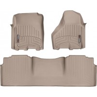 Коврики WeatherTech Beige для Dodge Ram (mkIV)(mega cab)(4 fixing hooks)(with Full Lenght Console) 2012-2018