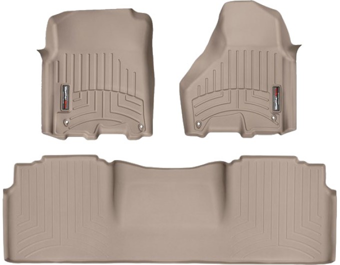 Коврики WeatherTech Beige для Dodge Ram (mkIV)(mega cab)(4 fixing hooks)(with Full Lenght Console) 2012-2018, цена: 11 709 грн.