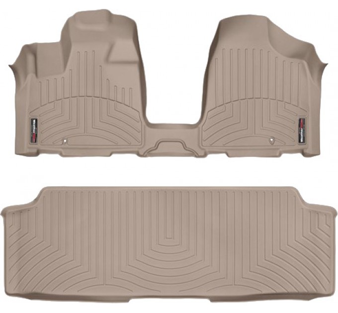 Коврики WeatherTech Beige для Dodge Grand Caravan (mkV)(1-2 row)(no console)(2 row bench)(no Stow & Go or Swivel & Go seats) 2012→, цена: 12 648 грн.