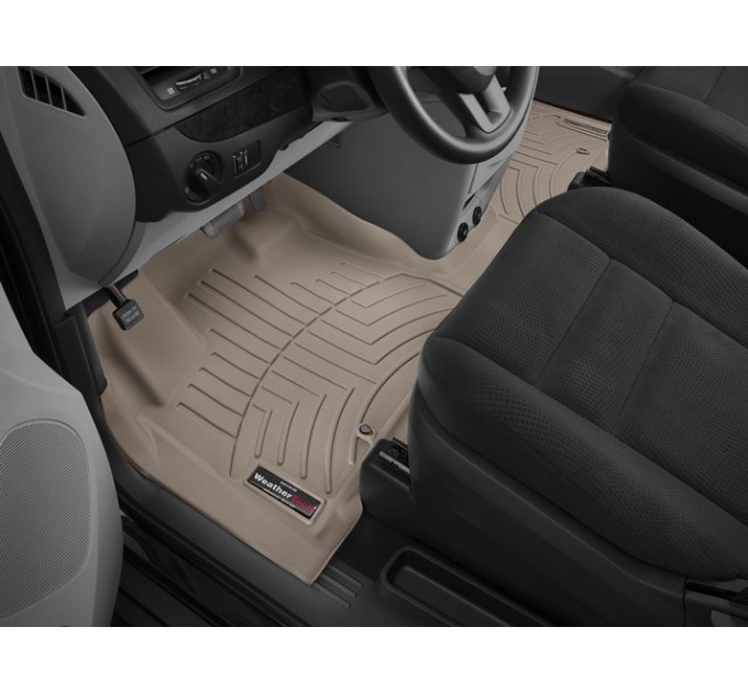 Коврики WeatherTech Beige для Dodge Grand Caravan (mkV)(1-2 row)(no console)(2 row bench)(no Stow & Go or Swivel & Go seats) 2012→, цена: 12 648 грн.