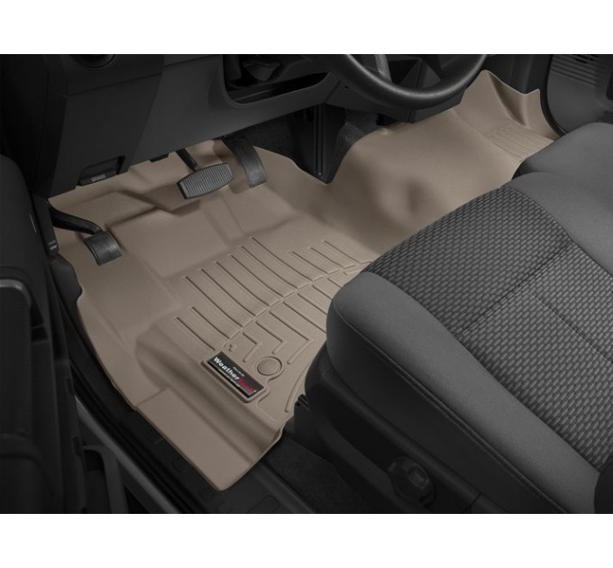Килимки WeatherTech Beige для Ford Super Duty (mkIII)(single cab)(no 4x4 shifter)(raised dead pedal)(1 pc.)(1 row) 2012-2016 automatic, ціна: 7 878 грн.