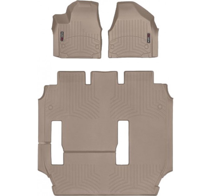 Коврики WeatherTech Beige для Chrysler Pacifica (mkII)(not hybrid)(2 row - 2 seat bench)(1-2-3 row) 2016-2020, цена: 12 640 грн.