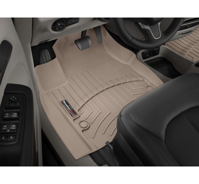 Коврики WeatherTech Beige для Chrysler Pacifica (mkII)(not hybrid)(2 row - 2 seat bench)(1-2-3 row) 2016-2020, цена: 12 640 грн.