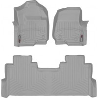 Коврики Weathertech Grey для Ford Super Duty (double cab)(mkIV)(1 row - 2pcs.)(1 row bench seats)(with storage under 2 row) 2017→