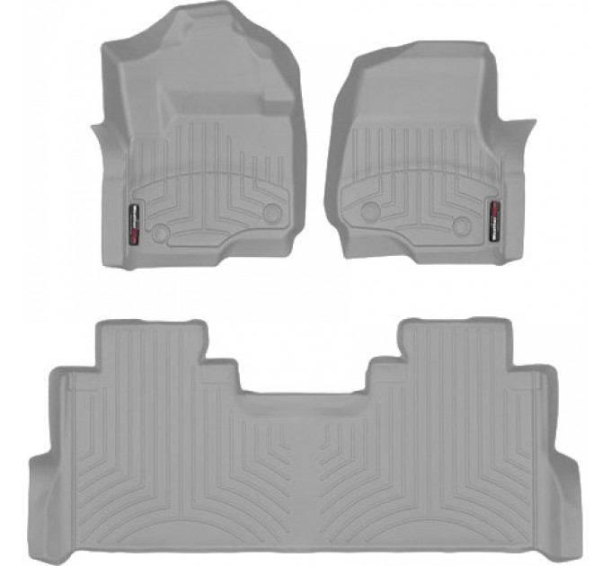 Коврики WeatherTech Grey для Ford Super Duty (mkIV)(double cab)(1 row - 2pcs.)(1 row bench seats)(with storage under 2 row) 2017→, цена: 12 640 грн.
