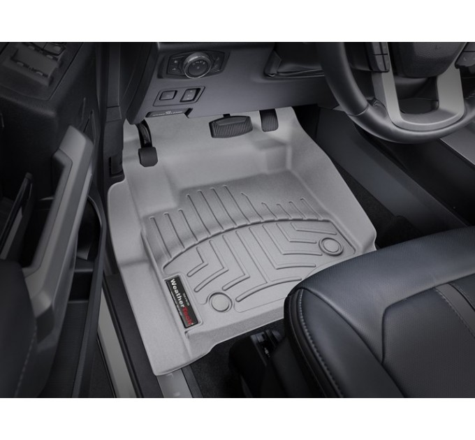 Коврики WeatherTech Grey для Ford Super Duty (mkIV)(double cab)(1 row - 2pcs.)(1 row bench seats)(with storage under 2 row) 2017→, цена: 12 640 грн.