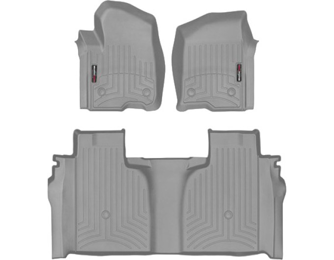 Коврики WeatherTech Grey для Chevrolet Silverado (mkIV); GMC Sierra (mkV)(crew cab)(1 row bucket)(with storage under 2 row) 2019→, цена: 13 915 грн.