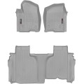 Коврики WeatherTech Grey для Chevrolet Silverado (mkIV); GMC Sierra (mkV)(double cab)(1 row bucket)(no storage under 2 row) 2019→, цена: 13 915 грн.