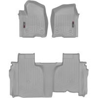 Коврики WeatherTech Grey для Chevrolet Silverado (mkIV); GMC Sierra (mkV)(double cab)(1 row bucket)(no storage under 2 row) 2019→