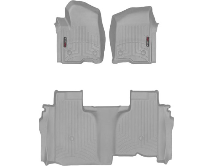 Коврики WeatherTech Grey для Chevrolet Silverado (mkIV); GMC Sierra (mkV)(double cab)(1 row bucket)(no storage under 2 row) 2019→, цена: 13 915 грн.