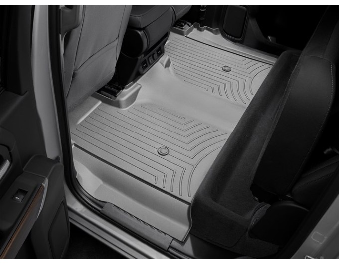 Коврики WeatherTech Grey для Chevrolet Silverado (mkIV); GMC Sierra (mkV)(crew cab)(1 row bench)(with storage under 2 row) 2019→, цена: 15 686 грн.