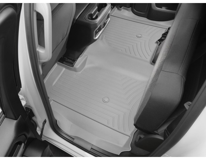 Коврики WeatherTech Grey для Chevrolet Silverado (mkIV); GMC Sierra (mkV)(double cab)(1 row bucket)(no storage under 2 row) 2019→, цена: 13 915 грн.