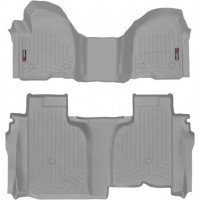 Коврики WeatherTech Grey для Chevrolet Silverado (mkIV); GMC Sierra (mkV)(double cab)(1 row bench)(no storage under 2 row) 2019→