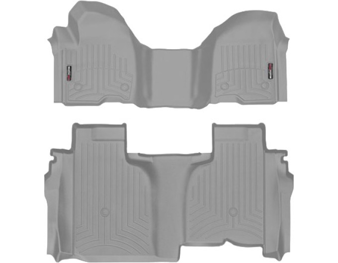 Коврики WeatherTech Grey для Chevrolet Silverado (mkIV); GMC Sierra (mkV)(double cab)(1 row bench)(no storage under 2 row) 2019→, цена: 15 686 грн.
