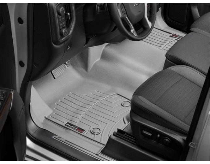 Коврики WeatherTech Grey для Chevrolet Silverado (mkIV); GMC Sierra (mkV)(crew cab)(1 row bench)(no storage under 2 row) 2019→, цена: 15 686 грн.