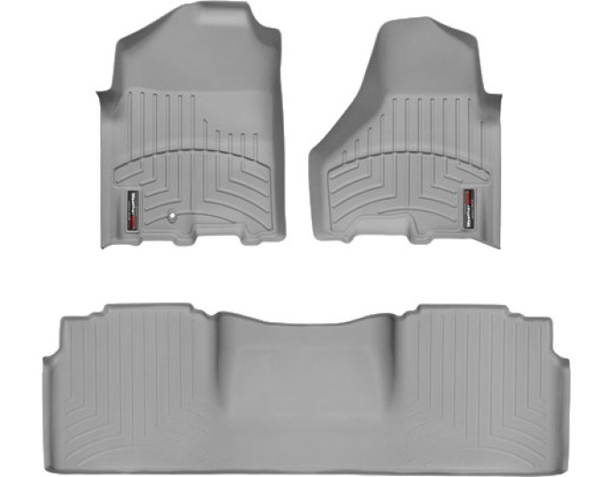 Коврики WeatherTech Grey для Dodge Ram (mkIV)(mega cab)(1 fixing hook)(with Full Lenght Console)(no PTO Kit)( 2009-2012, цена: 11 709 грн.
