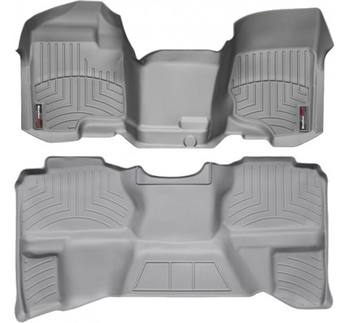 Коврики Weathertech Grey для Chevrolet Silverado (extended cab)(mkII)(no 4x4 shifter)(1 row bench)(no storage boxes under 2 row) 2007-2014, ціна: 14 302 грн.