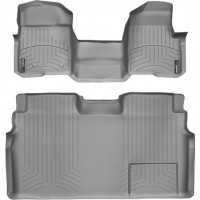 Коврики Weathertech Grey для Ford F-150 (double cab)(mkXI)(no 4x4 shifter)(1 row - 1pc.)(no console)(with air vents to 2 row)(2 fixing posts) 2010-2014