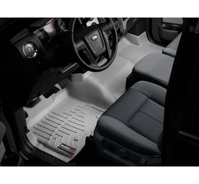 Коврики Weathertech Grey для Ford F-150 (double cab)(mkXI)(no 4x4 shifter)(1 row - 1pc.)(no console)(with air vents to 2 row)(2 fixing posts) 2010-2014, ціна: 14 718 грн.