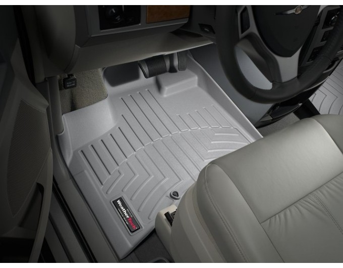 Коврики WeatherTech Grey для Dodge Grand Caravan (mkV)(1-2 row)(with console)(2 row bench)(no Stow & Go or Swivel & Go seats) 2012→, цена: 11 709 грн.