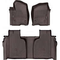 Коврики WeatherTech Choco для Chevrolet Silverado (mkIV); GMC Sierra (mkV)(crew cab)(1 row bucket)(with storage under 2 row) 2019→