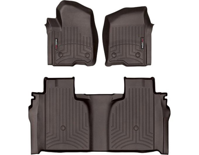 Коврики WeatherTech Choco для Chevrolet Silverado (mkIV); GMC Sierra (mkV)(crew cab)(1 row bucket)(with storage under 2 row) 2019→, цена: 13 915 грн.