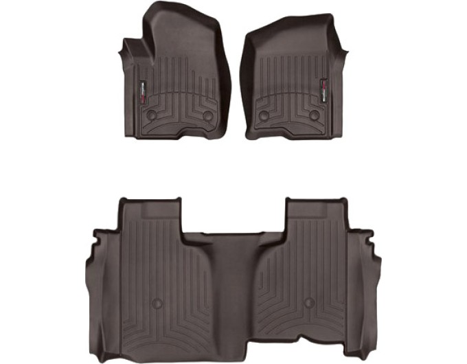 Коврики WeatherTech Choco для Chevrolet Silverado (mkIV); GMC Sierra (mkV)(double cab)(1 row bucket)(no storage under 2 row) 2019→, цена: 13 915 грн.
