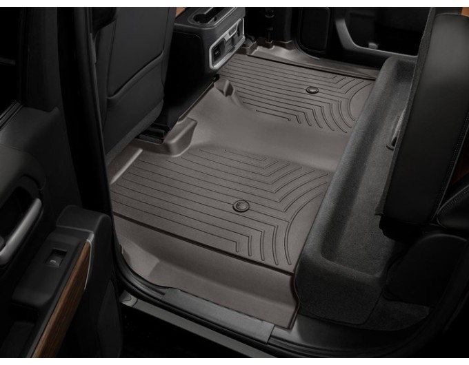 Коврики WeatherTech Choco для Chevrolet Silverado (mkIV); GMC Sierra (mkV)(crew cab)(1 row bucket)(with storage under 2 row) 2019→, цена: 13 915 грн.
