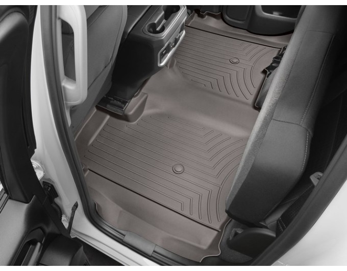 Коврики WeatherTech Choco для Chevrolet Silverado (mkIV); GMC Sierra (mkV)(double cab)(1 row bucket)(no storage under 2 row) 2019→, цена: 13 915 грн.