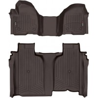 Коврики WeatherTech Choco для Chevrolet Silverado (mkIV); GMC Sierra (mkV)(crew cab)(1 row bench)(no storage under 2 row) 2019→