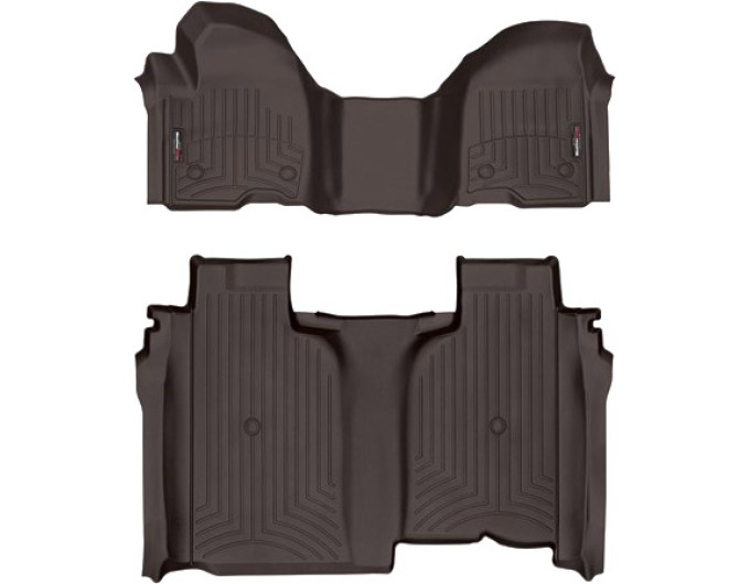 Коврики WeatherTech Choco для Chevrolet Silverado (mkIV); GMC Sierra (mkV)(crew cab)(1 row bench)(no storage under 2 row) 2019→, цена: 15 686 грн.